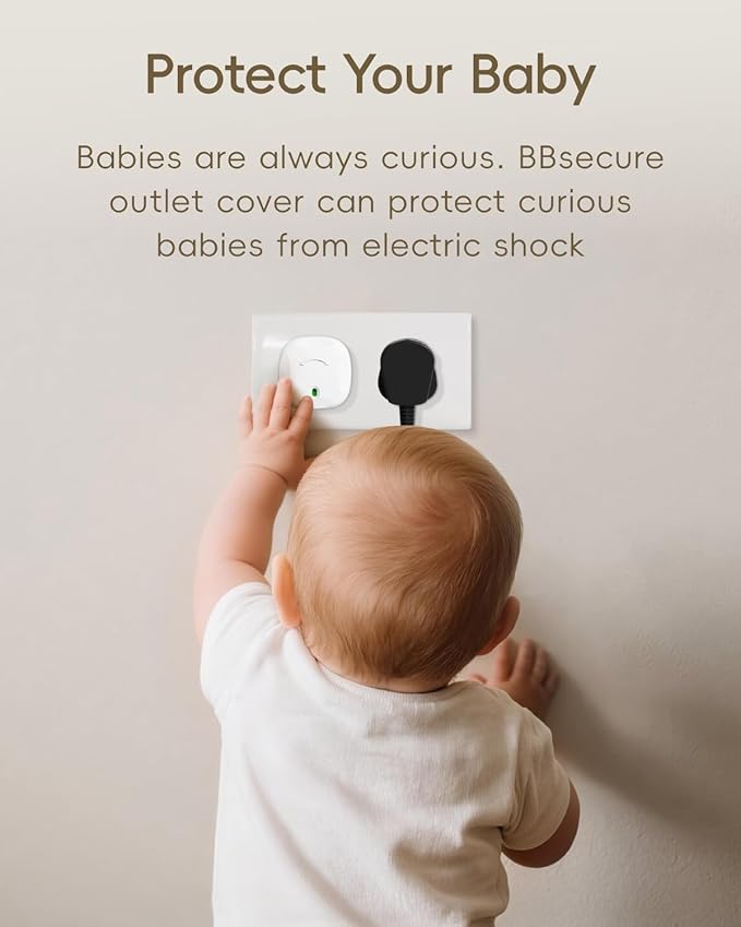BBsecure Outlet Covers Baby Proofing - 40 Pack Plug Covers Baby Proofing with Unique Rotating Design, Plug Covers to Prevent Electrical Shock, for US 3-Prong, Home, Office, School, White