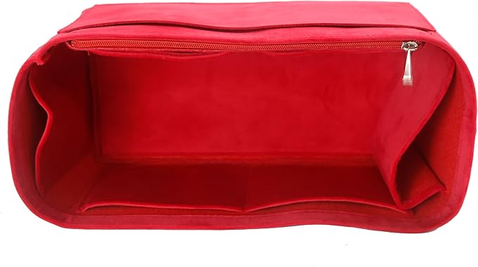 banbeln Purse Organizer Insert, Suede Bag Organizer Handbag Tote Shaper, Suede Material, Soft and Non Damaging Bag (Small,Red)