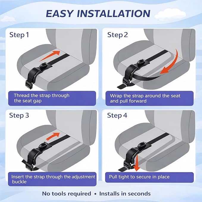 Pregnancy Seat Belt Cover, Universal Shoulder Strap Pad for Improved Comfort, Car Interior Accessory (White)