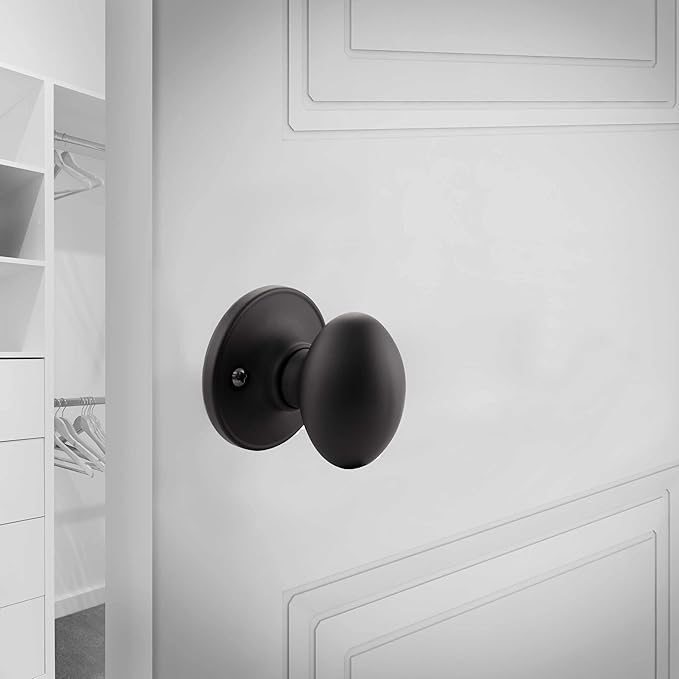 Design House 779165 Egg Dummy Door Knob Matte Black