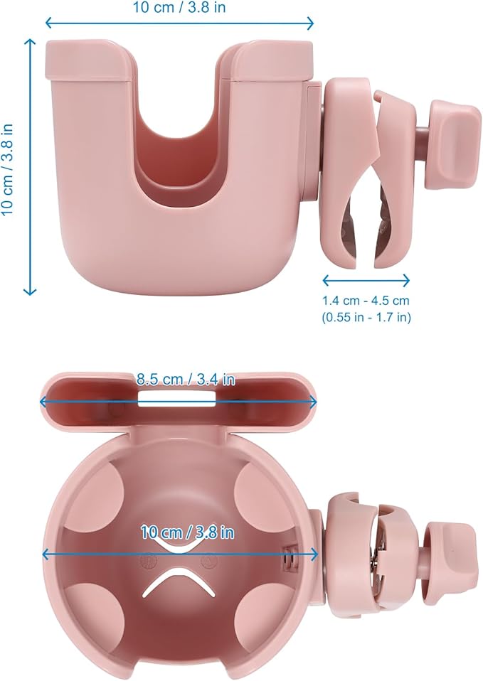 Accmor Stroller Cup Holder with Phone Holder, Bike Cup Holder, Universal Cup Holder for Uppababy Nuna Doona Strollers, 2-in-2 Cup Phone Holder for Stroller Bike Accessory