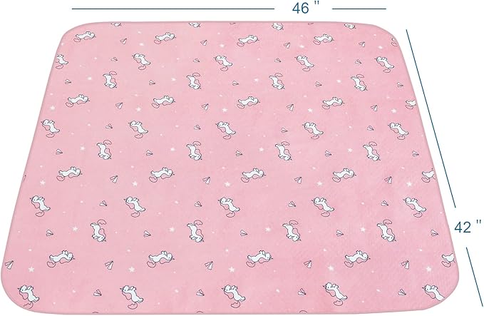Splat Mat for Under High Chair, 2 Pack High Chair Mat for Floor, Waterproof Mat Washable for Arts and Crafts, Anti-Slip Playtime Mats for Kids, Floors or Tables, Reusable Fabric 42” ×46”