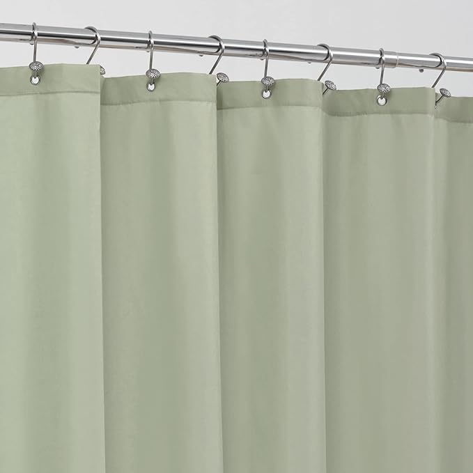 ALYVIA SPRING Sage Green Fabric Shower Curtain Liner Waterproof - Soft & Light-Weight Cloth Shower Liner with 3 Magnets, Hotel Quality & Machine Washable - Standard Size 72x72, Desert Sage