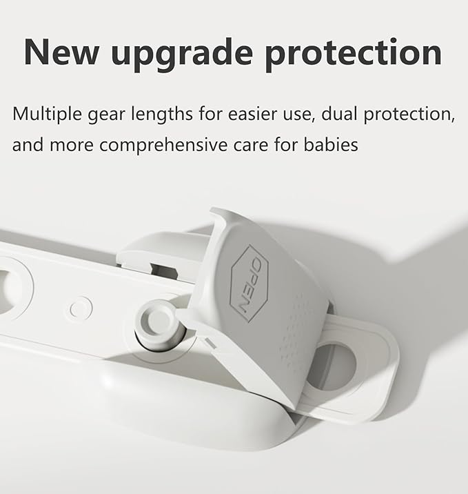 Child Safety Strap Locks (6 Pack) Baby Locks for Cabinets and Drawers, Toilet, Fridge & More. Adhesive Pads. Easy Installation, No Drilling Required, White/Gray (White, 6 pcs (Pack of 1))