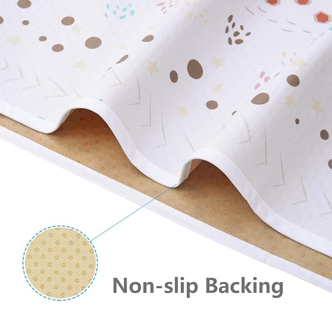 Splat Mat for Under High Chair/Arts/Crafts, WOMUMON Washable Spill Mat Waterproof Anti-Slip Floor Protector Splash Mat, Messy Mat and Table Cloth