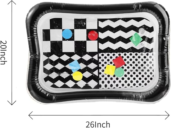 PandaEar 2 Pack Water Play Mat for Babies Floor, Inflatable Water Tummy Time Mat 0 3 6 12 Months, Water Pad Baby Sensory Mat, Baby Tummy Time Water Mat for Girl Boy Kids Infants Newborn