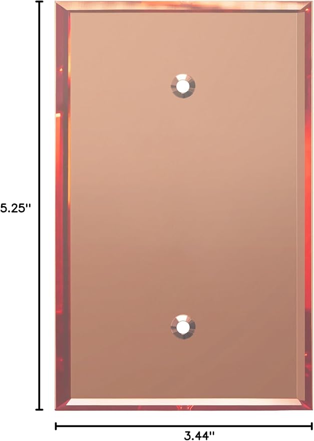 LIDER Reflective Acrylic Blank Device Wall Plate, Mirrored Cover Plate, Plexiglass Wall Plate, Acrylic Glass, Oversized 1-Gang 5.25" x 3.44", LWP-01O-AGD, Rose Gold