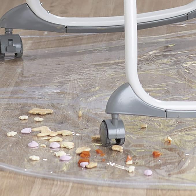 Graco Under High Chair Mat - Waterproof & Washable Plastic Food/Spill Catcher - 50" Eating, Painting & Art Floor Cover, Clear (Pack of 1)