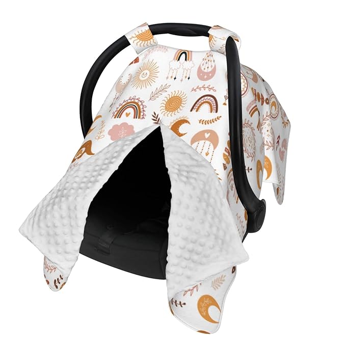 Boho Baby Car Seat Canopy Cover, Nursing Cover for Newborn, Boho Baby Stuff Stroller Cover for All Seasons
