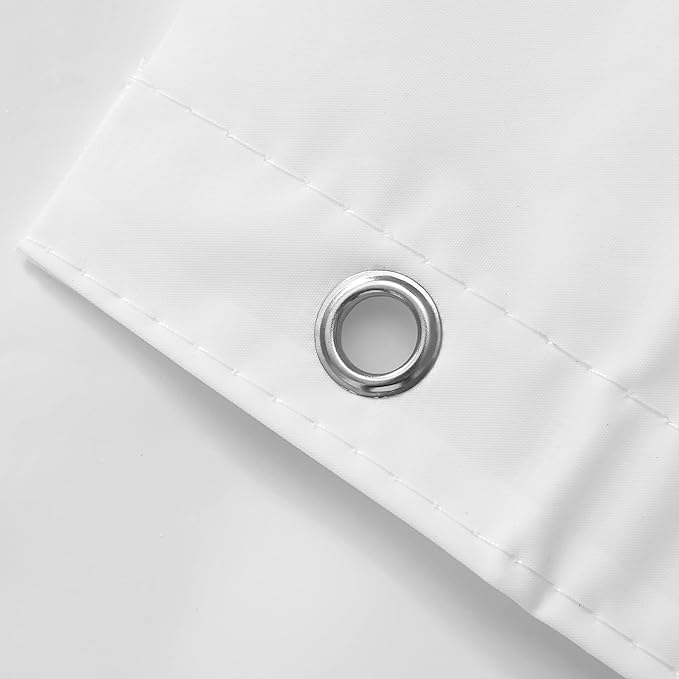 Barossa Design White Shower Curtain Liner - Premium PEVA, BPA & PVC Free, No Chemical Smell, Lightweight Shower Curtain with 3 Magnets, Metal Grommets - White, Standard Size (Pack of 2)