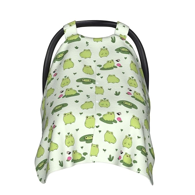 Frog Baby Car Seat Canopy Cover Multi Use Nursing Cover for Mom Nursing Covers Newborn Frog Shower Gift