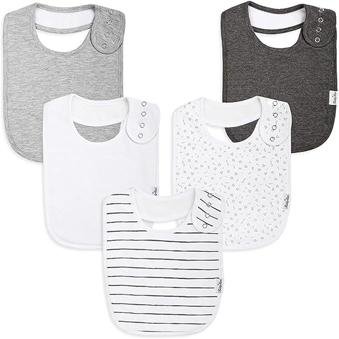 KiddyStar Organic Cotton Baby Bibs for Boys & Girls – Soft, Absorbent Teething & Drool Bibs - Adjustable Snaps for Toddlers