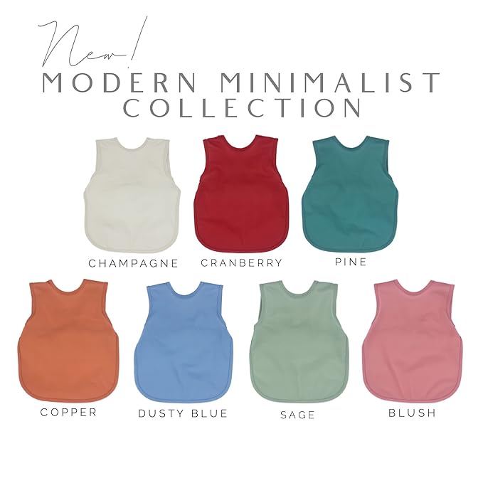 BapronBaby Minimalist Teal Bapron - No Neck Tie Safer Bib for Baby & Toddler - Soft Waterproof Stain Resistant - Machine Washable - Sz Baby/Toddler 6m-3T