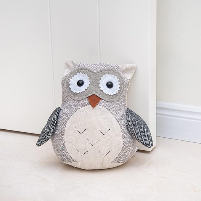 Marwood Cute Door Stopper Decorative Door Stops for Home and Office, Owl Weighted Interior Doorstop Fabric Stuffed Animal Door Stopper Floor Decorative