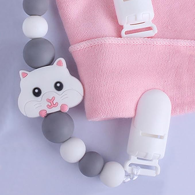 Langmeil 50pack 15mmRibbon Pacifier Plastic Suspender Clips for DIY Teething Toys Baby Blankets Dummy Bib Leash, White