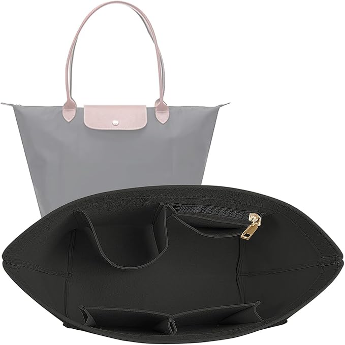 Lckaey Purse Organizer Insert for le pliage organizer insert(Large) Handbags Organizer 1012black2-L