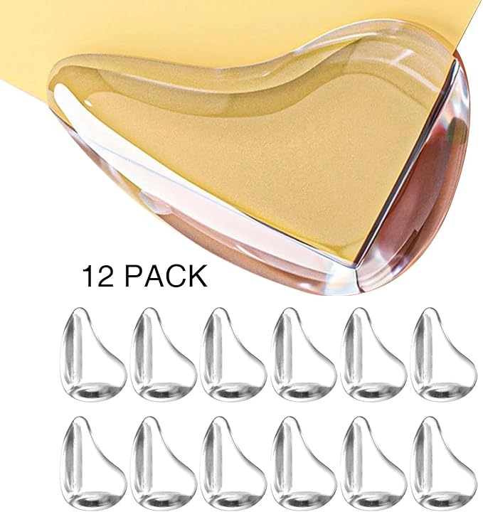 12 Pack Corner Protector for Baby, Clear Corner Protectors, Furniture Corner Guard & Edge Safety Bumpers to Cover Sharp Furniture & Table Edges
