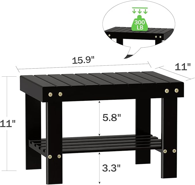 Wooden Step Stool for Kids Adults Small Wood Shower Foot Rest Stool Shaving Legs Potty Stool for Bathroom Sink Bed Kitchen