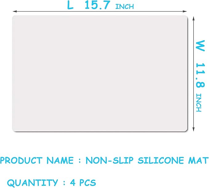PABUSIOR Clear Silicone Crafts Mats: Translucent Non-slip Silicone Jewelry Sheet 11.8×15.7In - Heat Resistant Countertop Liner for Epoxy Resin Glitter Slime DIY Nail Art (4 Pack)