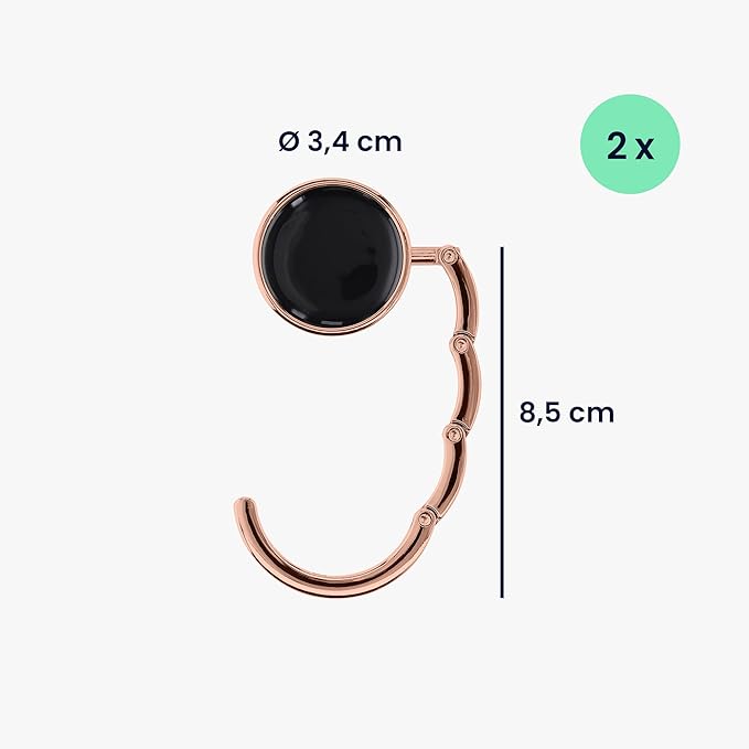 kwmobile Purse Hanger for Table (Set of 2) - Purse Hook for Table - Folding Handbag Hanger - Portable Bag Holder