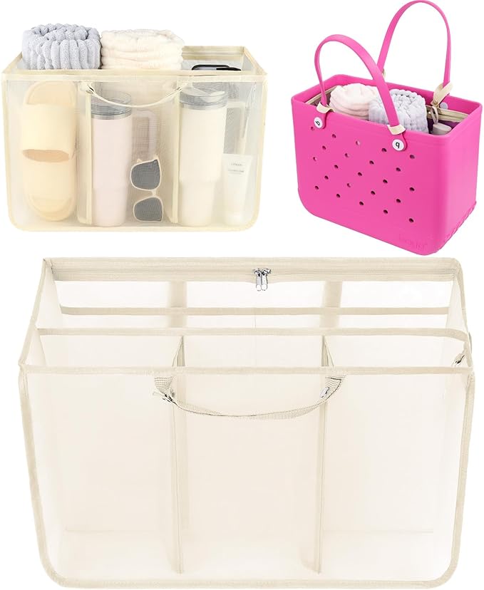 OUTXE Beach Bag Organizer Compatible with X Large Bogg Bag Accessories Inserts, Lightweight Mesh Insert Divider Pouch for Original XL Bogg Bags, Beach Tote Bags Insert for Organizing