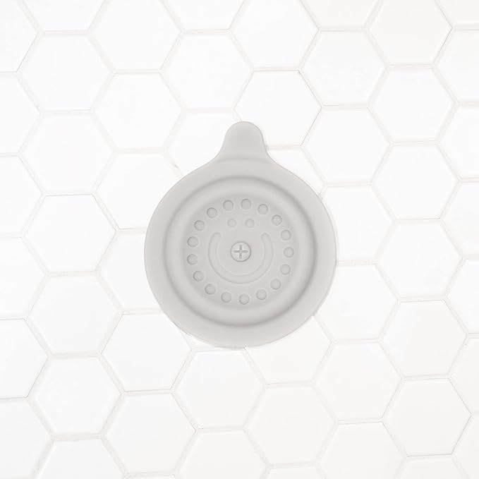 Ubbi Bathtub Drain Cover, Silicone Drain Stopper with Suction, Baby Bath Time Accessory, Gray