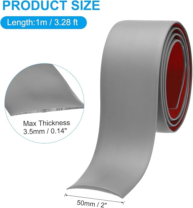 PATIKIL Self Adhesive Floor Transition Strip 2 in x 3 Ft, Vinyl Laminate Floor Flat Divider for Joining Floor Gaps Doorways Carpet Cover Floor Tiles Grey
