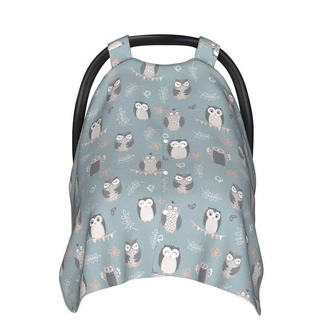 Owl Baby Car Seat Canopy Cover, Nursing Cover for Newborn, Owl Baby Stuff, Stroller Cover for All Seasons