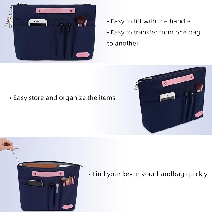 VANCORE Purse Organizer Insert for Handbags,Tote Bag Organizer Insert with Zipper Bag,Premium Handbag Organizer Inside Liner for Women