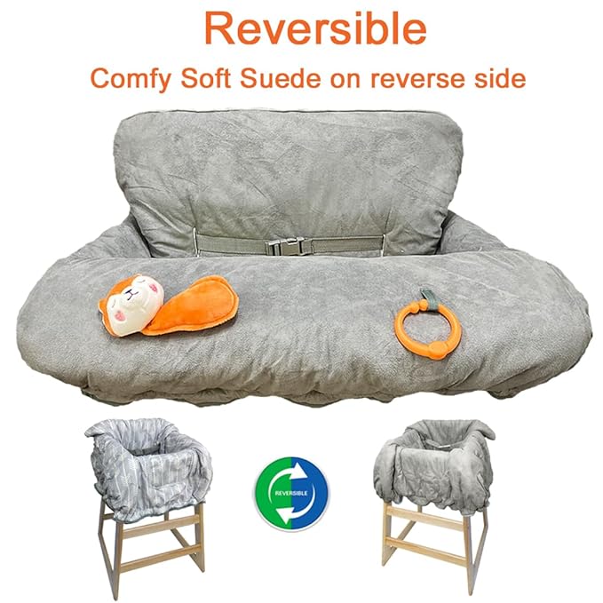 Shopping Cart Cover for Baby and Toddler, Waterproof Grocery Cart and High Chair Cover, Soft Padded Cart Cover for Babies, Universal Fit for Costco, Target and Restaurant High Chairs