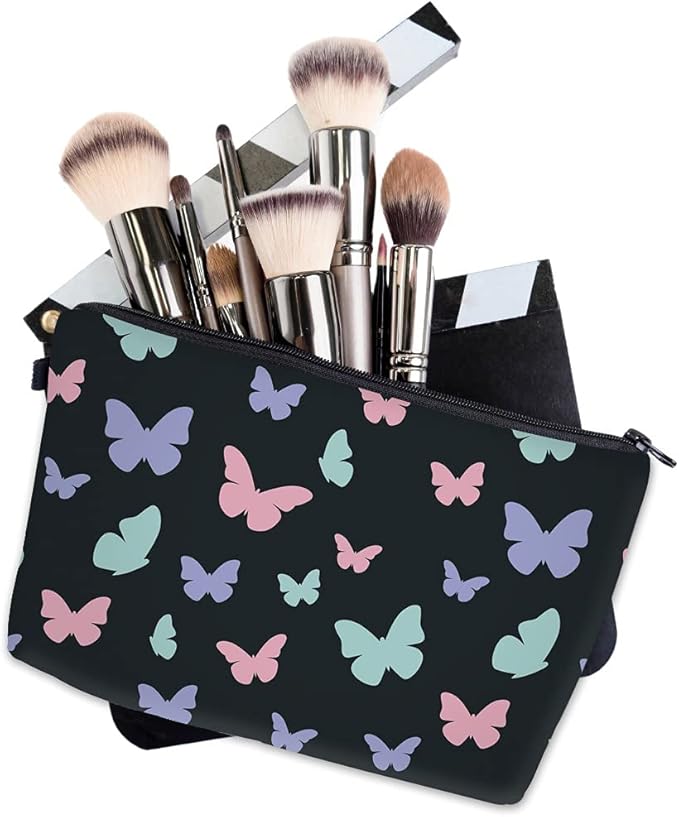 Deanfun Makeup Case Small, Cosmetic Zipper Bag Waterproof for Purse Mini, Women Cute Traveling Accessories Pouch for Ladies Thanksgiving Christmas Gifts(D2-55122)