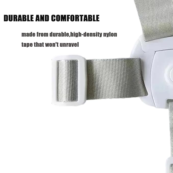 PandaEar High Chair Straps, Adjustable Baby Highchair 5 Point Harness Replacement, Universal Secure Toddler Booster Seat Belt for Infant Eating Chair Accessories (Grey)