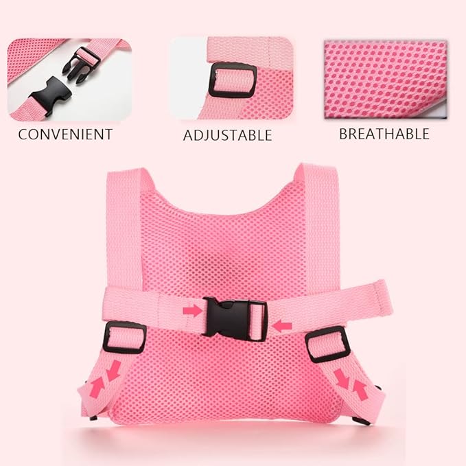 3 in 1 Toddler Harness Leash, Breathable Kids Safety Harness with Anti Lost Wrist Link, 360° Swivel Adjustable Cute Cartoon Walking Leash for Girls, Ideal for Toddlers Outdoor Travel Shopping