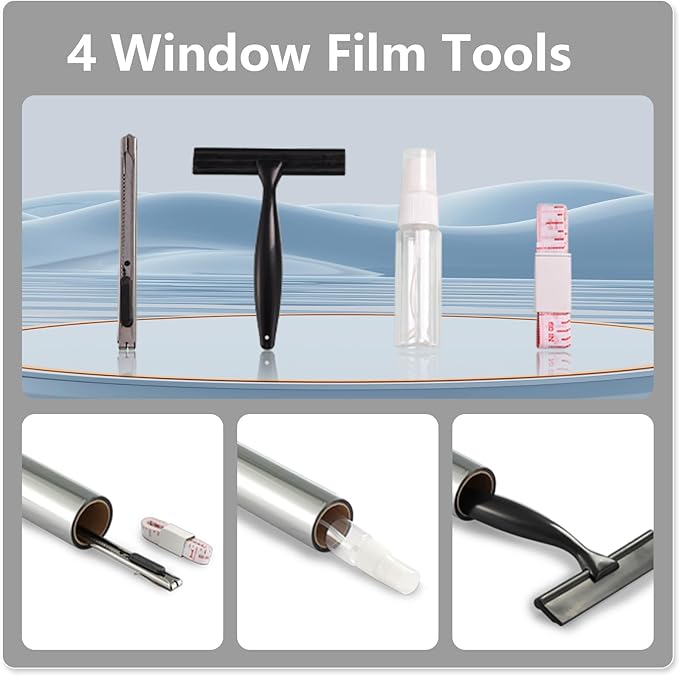Finnez One Way Privacy Window Film Reflective Mirror Home Window Tint Film Heat Blocking No Glue Static Cling See Out Not in Glass Door Covering (Silver,29.5 Inch X 6.5 Feet)