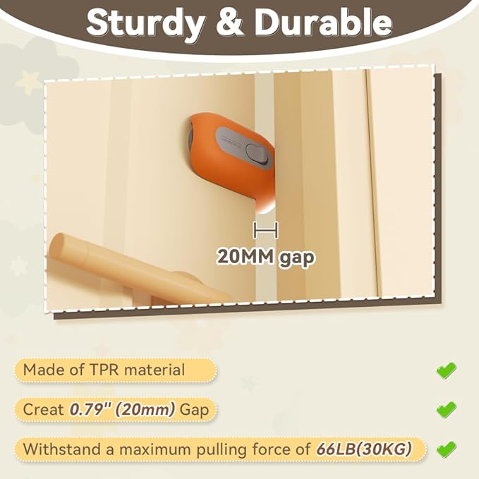 EUDEMON Child Proof Door Finger Pinch Guard, Baby Revolving Door Stopper, Door Latch Door Guard, Easy to Install (1 Pack,Orange)