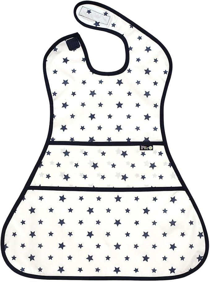 Plie Full Coverage Waterproof Feeding Bib for Toddlers – Extra Long Apron Bib for Mealtime, Self-Feeding, High Chairn