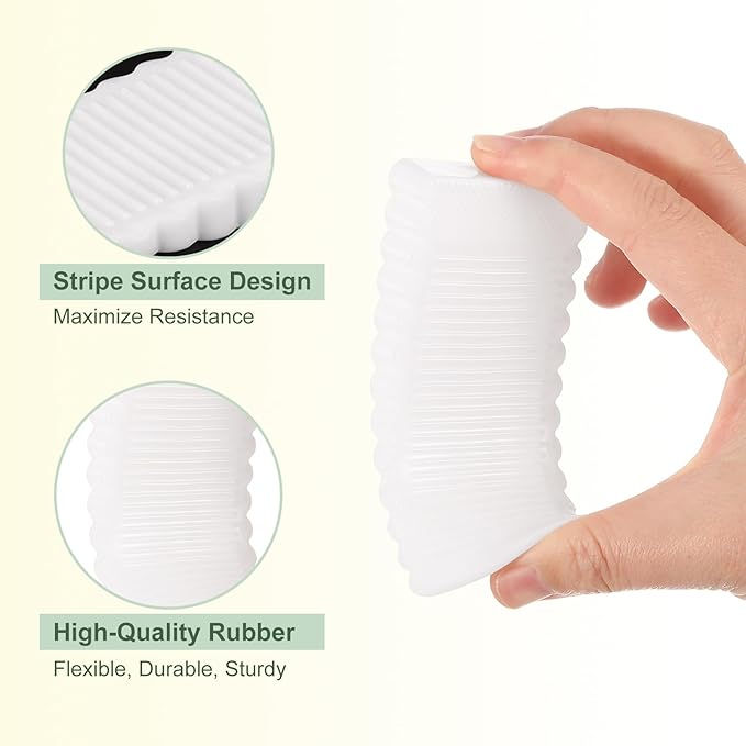 uxcell 6 Pcs Door Stoppers for Bottom of Door, 15mm/0.59 Inch Door Stops, Rubber Door Stopper Wedge Anti Slip, Window Stopper Door Stackable, White