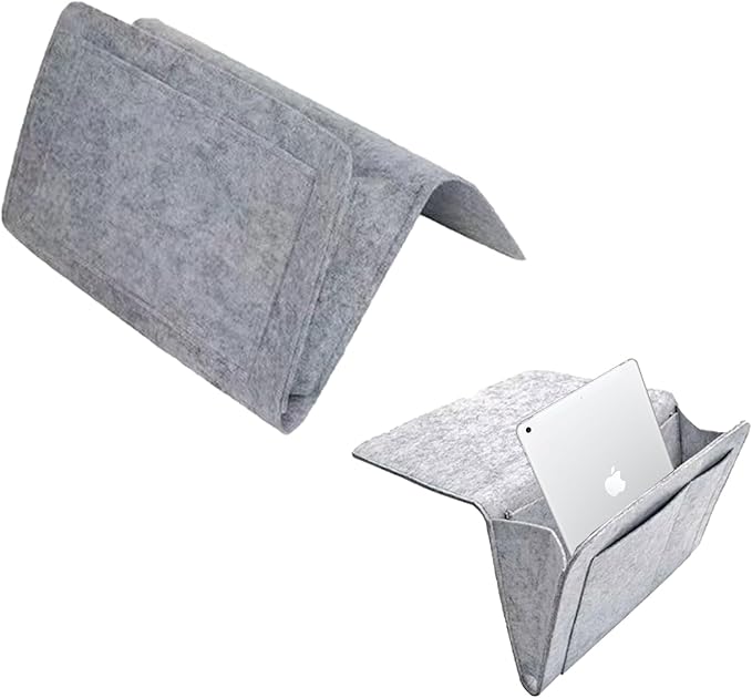 AUCOOMA Dual Purpose Bedside Storage Hanging Bag Versatile Bedside Organizer Solution for Bunk Beds, Sofas, Strollers, Homes, Dorms Gray
