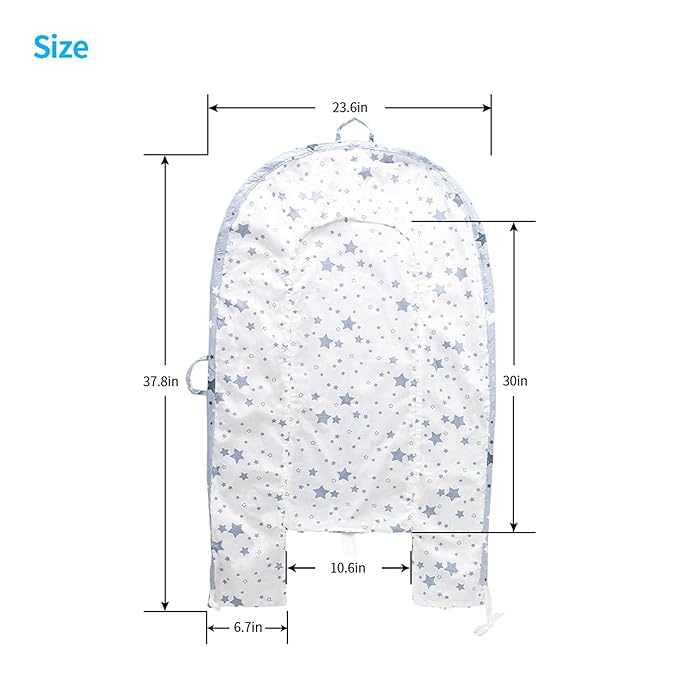 HOUSEYUAN Infant Baby Lounger Replaceable Cover co-Sleeping Newborn Baby Nest Backup Cover Breathable Machine Washable (Blue Star)