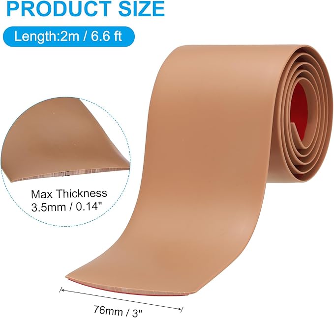 PATIKIL Self Adhesive Floor Transition Strip 3 in x 6.6 Ft, Vinyl Laminate Floor Flat Divider for Joining Floor Gaps Doorways Carpet Cover Floor Tiles Brown