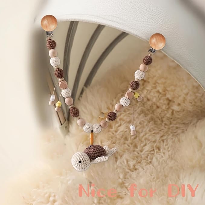 18 Pieces Wood Pacifier Clips Toy Suspender Clips Baby Teething Grasping Suspender Clips Charm DIY Pacifier Holder Clips Pacifier Accessories