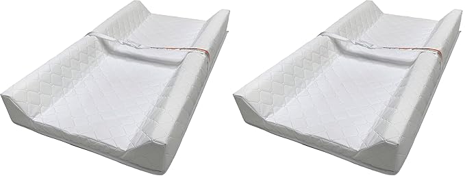 Summer Contoured Changing Pad, 16 x 32 – Comfortable & Secure, with Security Strap and Two High Curved Sides, Easy to Clean (Pack of 2)