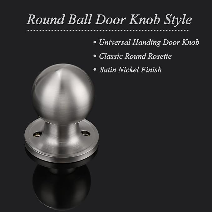 Probrico Ball Half Dummy Door Knob Brushed Nickel Inactive Single Door Knob