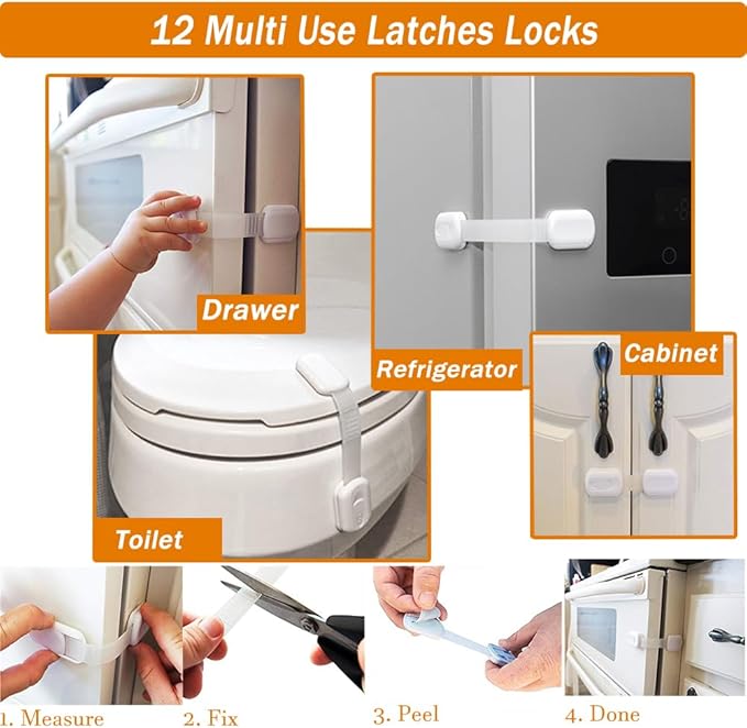 Baitiny Baby Proof Kit, 112 Packs Baby Proofing Essentials Set - Magnetic Cabinet Locks, Corner Guards, Outlet Plug, Furniture Straps, Door Lever Lock - Child Safety Kit for Cabinets, Stove, Furniture