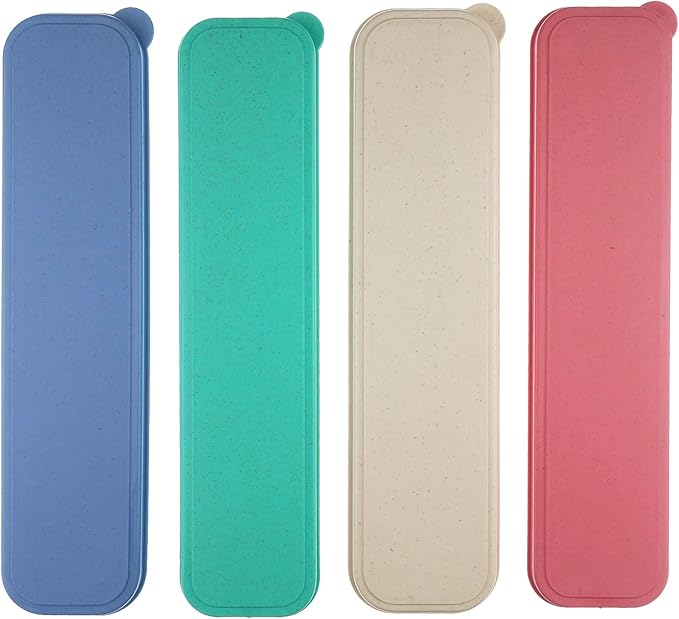 Zelerdo 4 Pack Portable Travel Tableware Storage Box Case for Cutlery Kit (4 Colors)