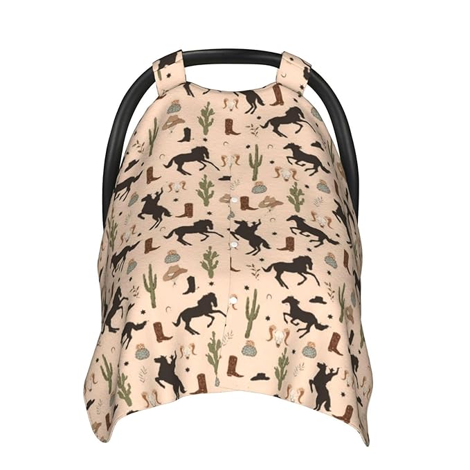 Western Baby Car Seat Canopy Cover, Nursing Cover for Newborn, Western Baby Stuff Stroller Cover for All Seasons
