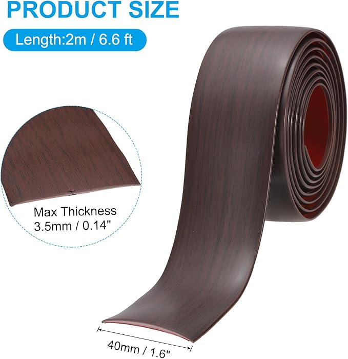 PATIKIL Self Adhesive Floor Transition Strip 1.6 in x 6.6 Ft, Vinyl Laminate Floor Flat Divider for Joining Floor Gaps Doorways Carpet Cover Floor Tiles Red Oak