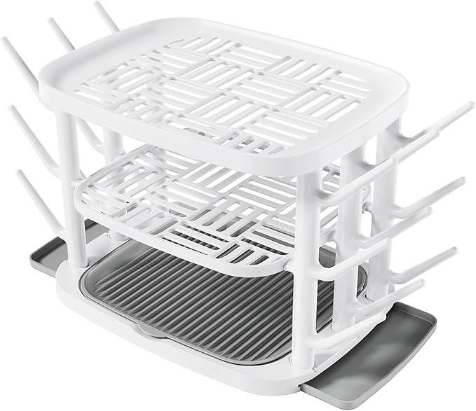 Baby Bottle Drying Rack,3-Tier Large Capacity Countertop Organizer with 360° Ventilation, Removable Drip Tray, Non-Slip Base – Easy to Clean Bottle Holder for Baby Accessories