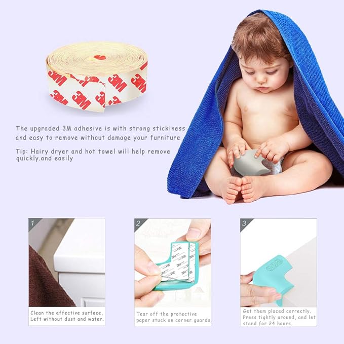 Food-Graded Silicone Corner Protectors, Baby Proofing Table Edge Guards, Pre-Tapep Adhesive Kids Safety Proof, Cabinets Fireplace Furniture Bumpers (8, Coffee)