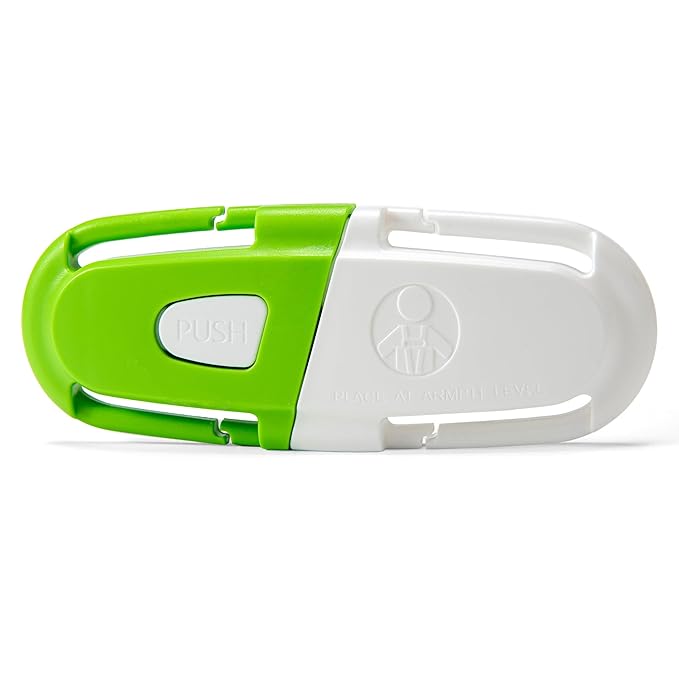 Universal Car Seat Chest Clip, Adjustable Harness Positioning Clip for Stroller and Booster Seat, Anti-Slip Shoulder Straps Holder Accessory for Parents (1 Pack, Green&White)